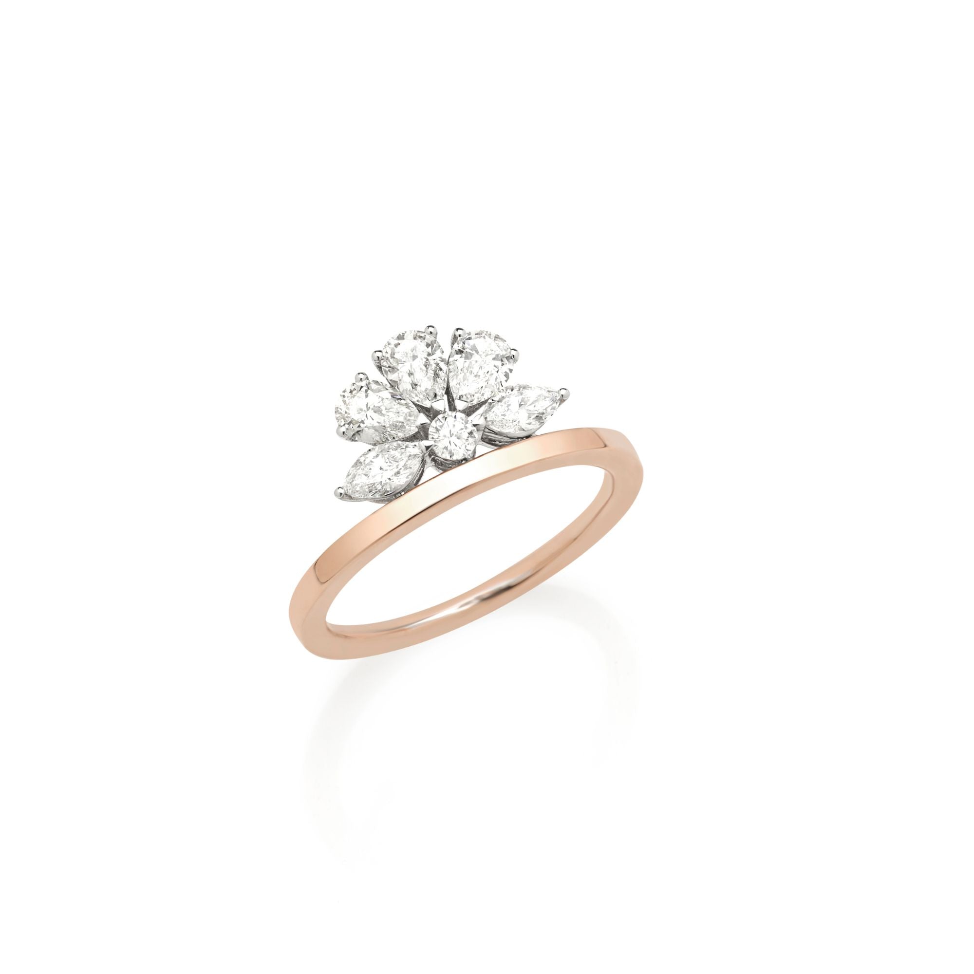 Rose Fan Diamond Ring